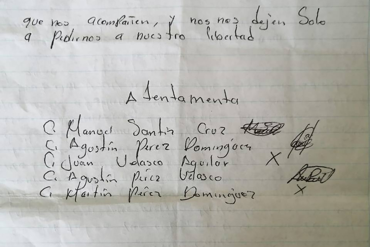 Palabra de los 5 de Cancuc a 3 meses de injusto encarcelamiento